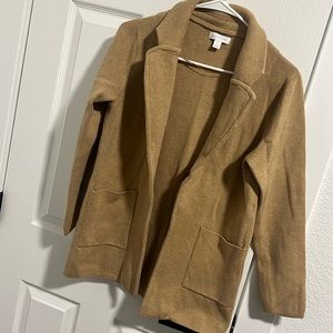 Cotton camel blazer, cardigan, size M